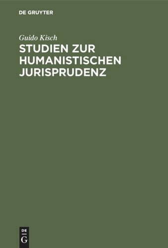 Studien zur humanistischen Jurisprudenz