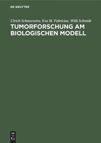 Tumorforschung am biologischen Modell: Experimentelle und theoretische Grundlagen des Tumor-Tetanus-Phänomens