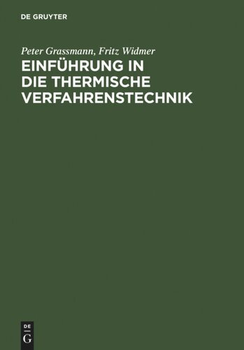 Einführung in die thermische Verfahrenstechnik