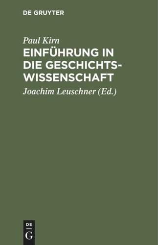 Einführung in die Geschichtswissenschaft