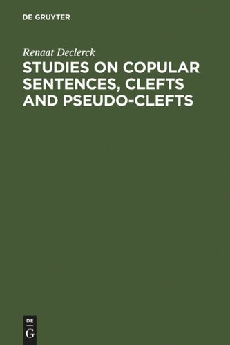 Studies on Copular Sentences, Clefts and Pseudo-Clefts