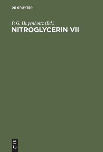 Nitroglycerin VII: Fortschritte in der Therapie. Siebtes Hamburger Symposion 24. November 1990