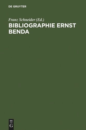 Bibliographie Ernst Benda