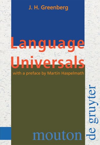 Language Universals: With Special Reference to Feature Hierarchies