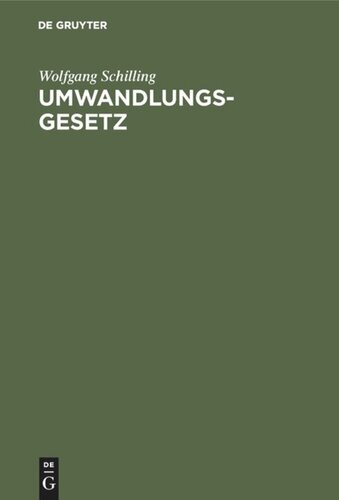 Umwandlungsgesetz: Kommentar