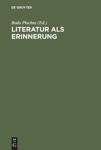 Literatur als Erinnerung: Winfried Woesler zum 65. Geburtstag