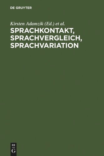 Sprachkontakt, Sprachvergleich, Sprachvariation: Festschrift für Gottfried Kolde zum 65. Geburtstag