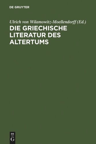 Die griechische Literatur des Altertums