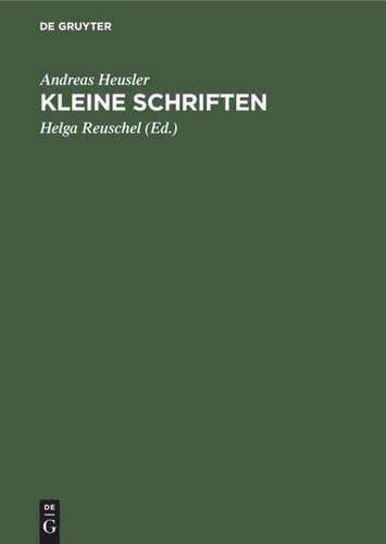 Kleine Schriften