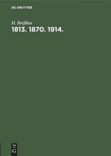 1813. 1870. 1914.: Rede gehalten im Saal der Aubette zu Straßburg am 31. Oktober 1914