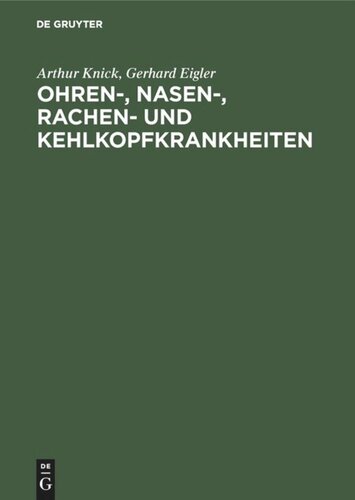 Ohren-, Nasen-, Rachen- und Kehlkopfkrankheiten