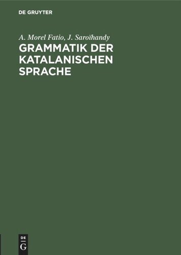 Grammatik der katalanischen Sprache