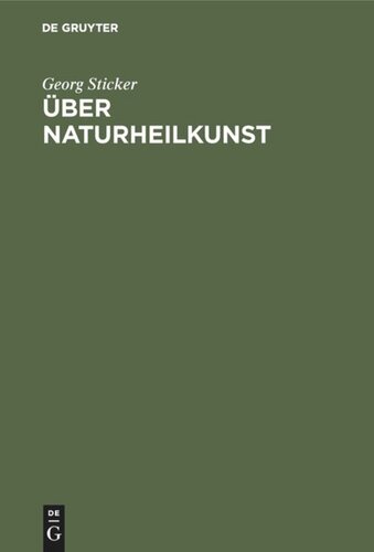 Über Naturheilkunst: Vier Reden