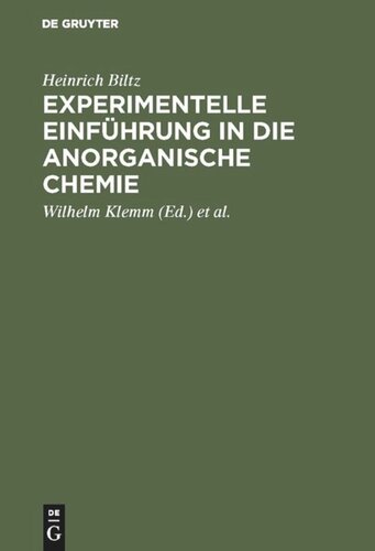 Experimentelle Einführung in die anorganische Chemie