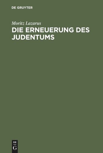 Die Erneuerung des Judentums: Ein Aufruf