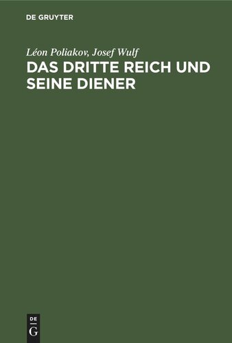 Das Dritte Reich und seine Diener