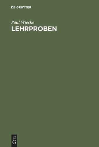 Lehrproben: Geometrische und algebraische Betrachtungen über Maxima und Minima