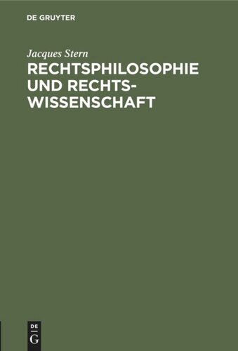 Rechtsphilosophie und Rechtswissenschaft