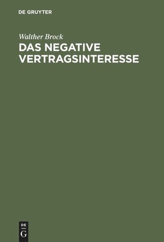 Das negative Vertragsinteresse