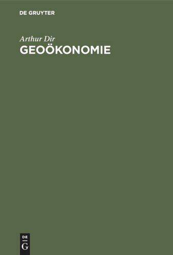 Geoökonomie: Einführung in erdhafte Wirtschaftsbetrachtung