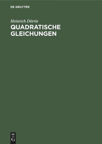 Quadratische Gleichungen