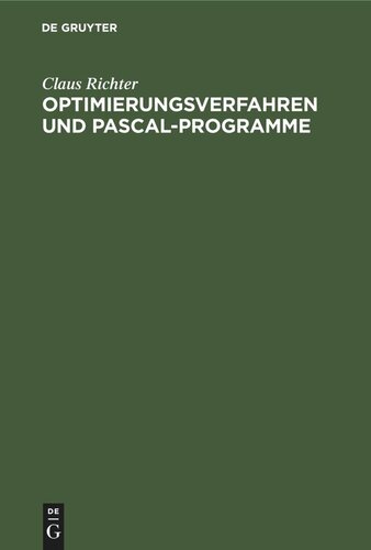 Optimierungsverfahren und PASCAL-Programme