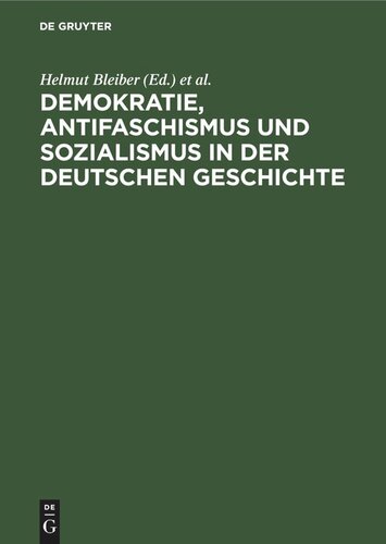 Demokratie, Antifaschismus und Sozialismus in der deutschen Geschichte