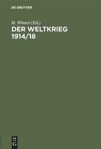 Der Weltkrieg 1914/18