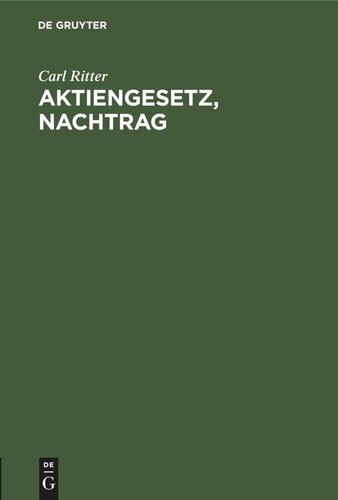 Aktiengesetz, Nachtrag