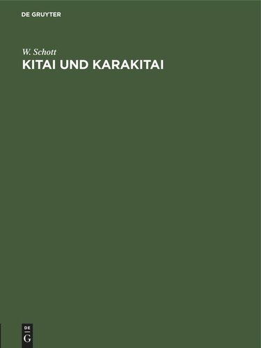 Kitai und Karakitai: Ein Beitrag zur Geschichte Ost- und Innerasiens