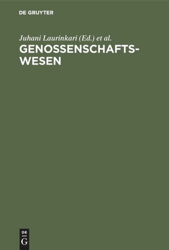 Genossenschaftswesen: Hand- und Lehrbuch