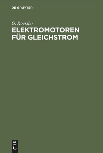 Elektromotoren für Gleichstrom