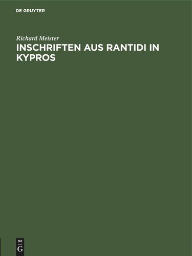 Inschriften aus Rantidi in Kypros