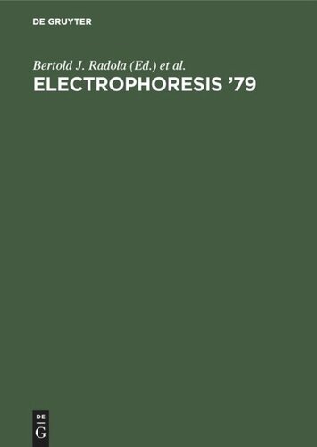 Electrophoresis '79: Advanced methods, biochemical and clinical applications. Proceedings of the Second International Conference on Electrophoresis, Munich, Germany, October 15–17, 1979