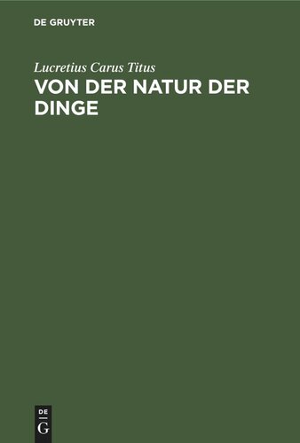 Von der Natur der Dinge