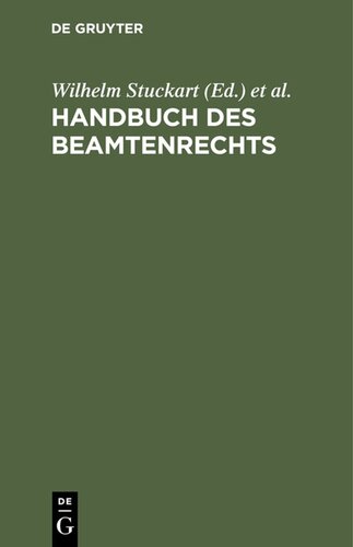 Handbuch des Beamtenrechts