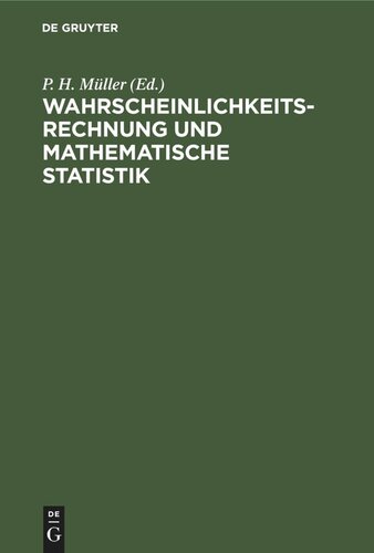 Wahrscheinlichkeitsrechnung und mathematische Statistik: Lexikon