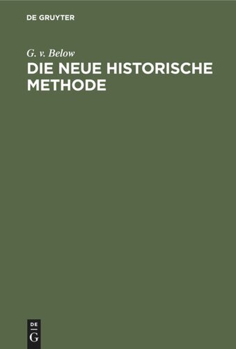 Die neue historische Methode