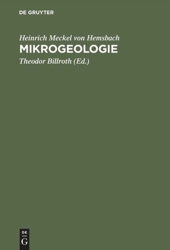 Mikrogeologie: Ueber die Concremente im thierischen Organismus