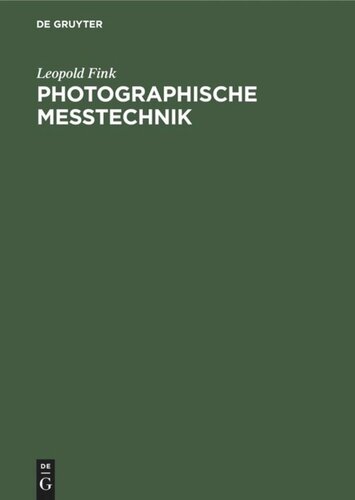 Photographische Meßtechnik