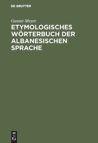 Etymologisches Wörterbuch der albanesischen Sprache