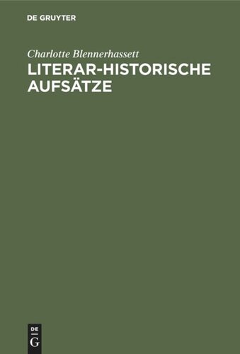 Literar-Historische Aufsätze