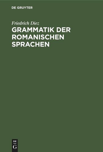 Grammatik der Romanischen Sprachen