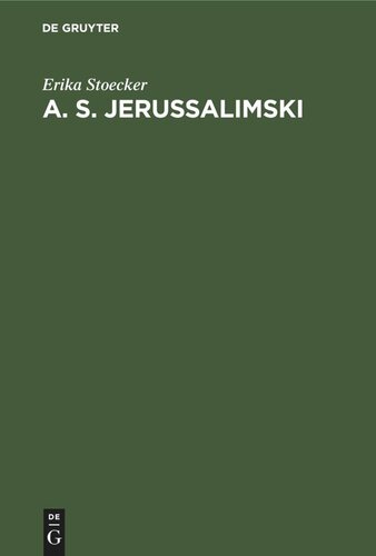 A. S. Jerussalimski: Deutsche Geschichte im Leben eines sowjetischen Historikers und Kommunisten