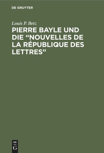 Pierre Bayle und die 