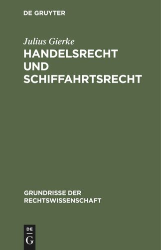 Handelsrecht und Schiffahrtsrecht