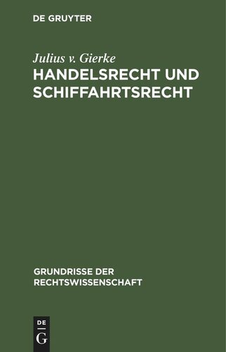 Handelsrecht und Schiffahrtsrecht