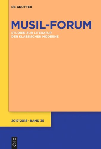 Musil-Forum: Band 35 2017/2018