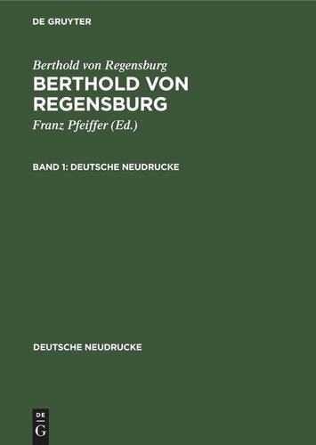 Berthold von Regensburg: Band 1