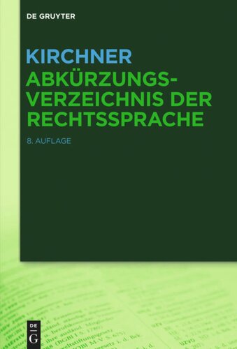 Kirchner – Abkürzungsverzeichnis der Rechtssprache